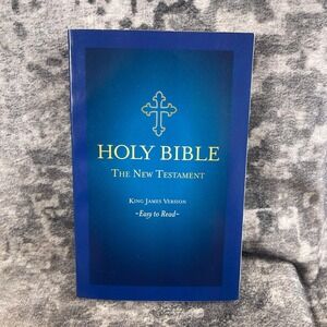 Holy Bible The New Testament King James Version KJV Easy to Read Paperback Blue